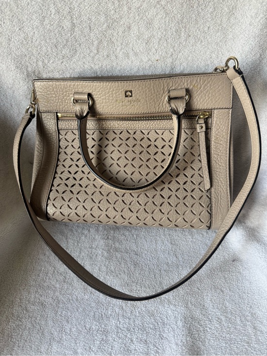 kate spade Handbags - kate spade Beige Perforated Leather Shoulder Bag